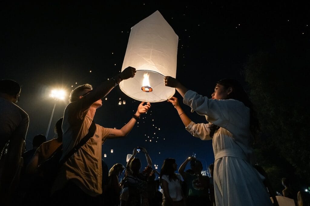 lantern, tradition, couple